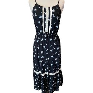 Art Class Black Floral Half Jumper Dress